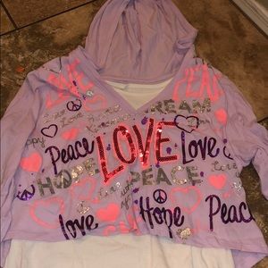 Justice long sleeve with a hood shirt